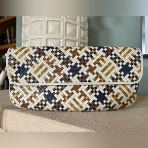 Monsac Original Vintage Woven Genuine Leather Clutch